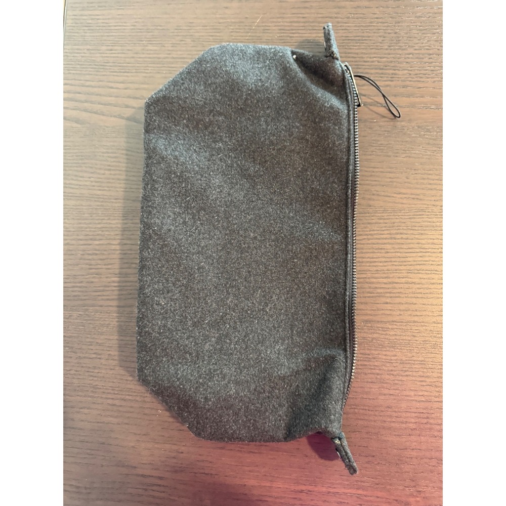 Montblanc Parfums Toiletry Dopp Kit Bag Mens OS Charcoal Grey Felt Zip Closure - Picture 4 of 9